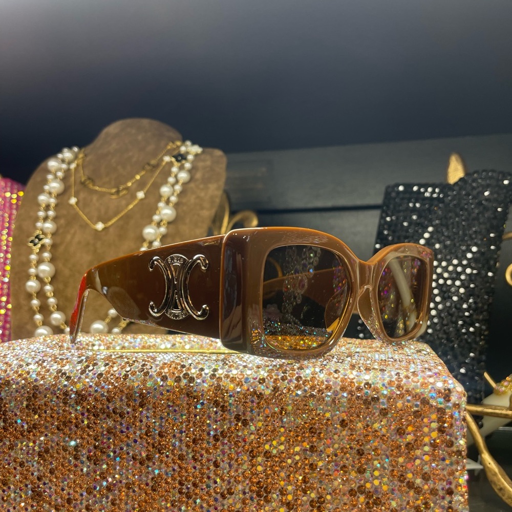 Brown Sunglasses with Silver Accent
